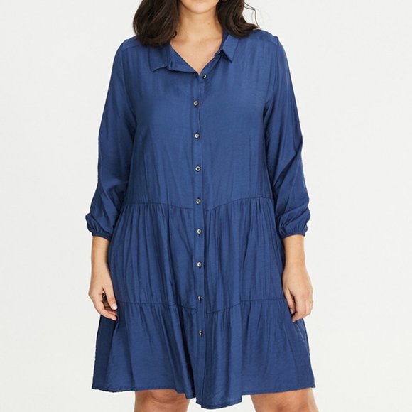SPG WOMAN Shirt Dress; Navy blue - Picture 1 of 4